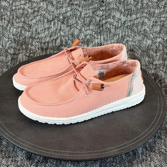 Hey Dude Wendy Washed Canvas Sneaker Rose cloud 8 - Picture 2 of 8
